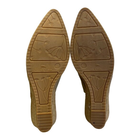 Viscata Barcelona Green & Beige Espadrille Slingback Wedge Sandals Sz 10 US - Picture 6 of 7